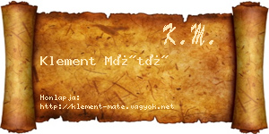 Klement Máté névjegykártya