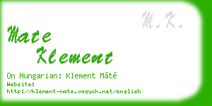 mate klement business card