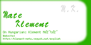 mate klement business card